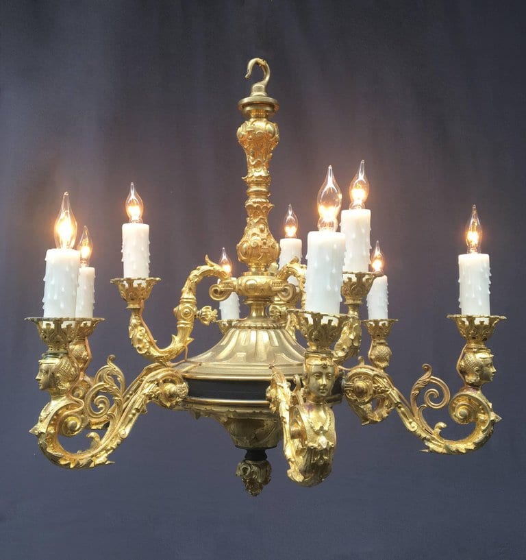1840s Louis Philippe Style French Gasolier