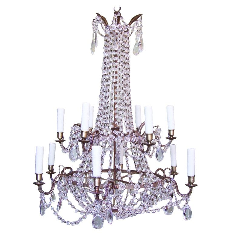 18th Century Italian Empire Double Pricket Chandelier