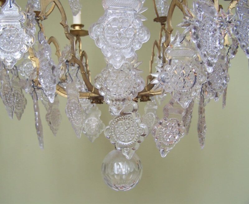 18th Century Venetian Rococo Crystal and Bronze Chandelier