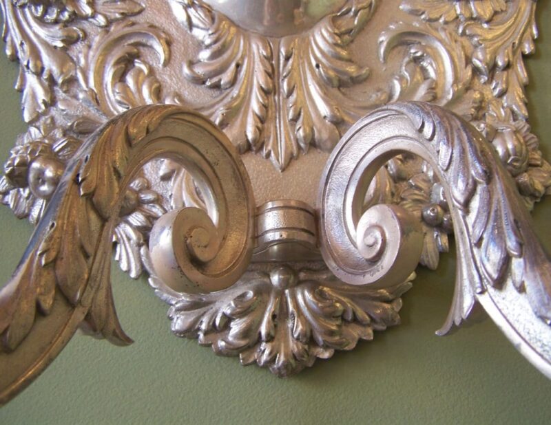 Set of Four 19th Century Baroque-Style Silver Plate Sconces