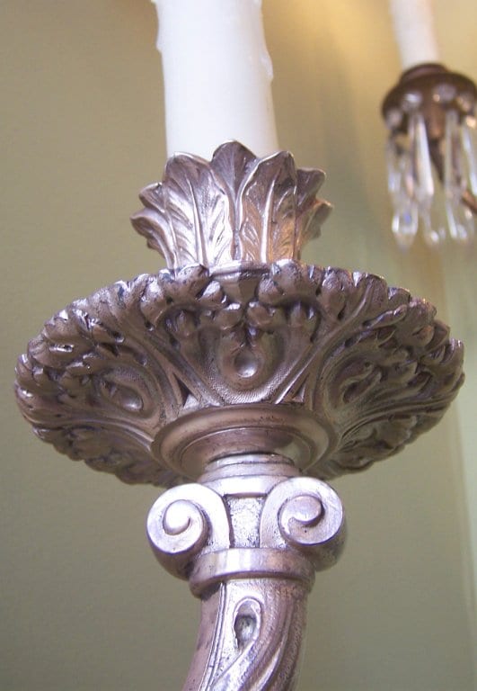 Set of Four 19th Century Baroque-Style Silver Plate Sconces