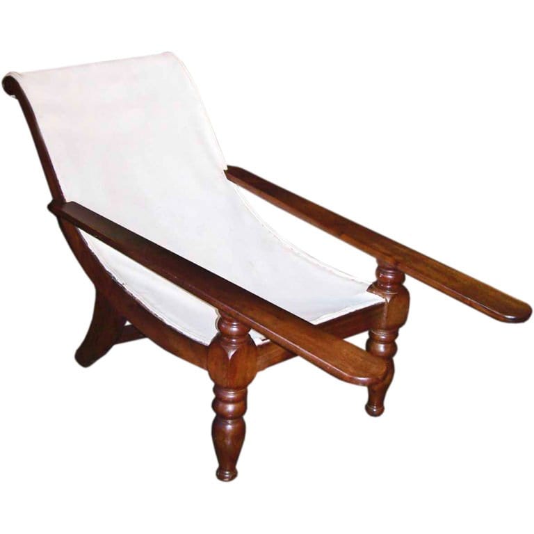 19th Century Caribbean British Colonial Mahogany Planter's Chair