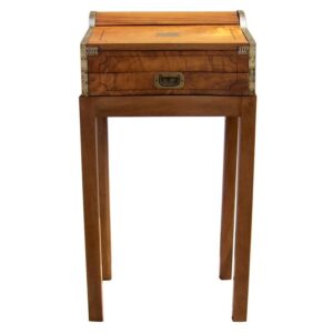 19th Century China Trade Roll Top Lap Desk on Stand
