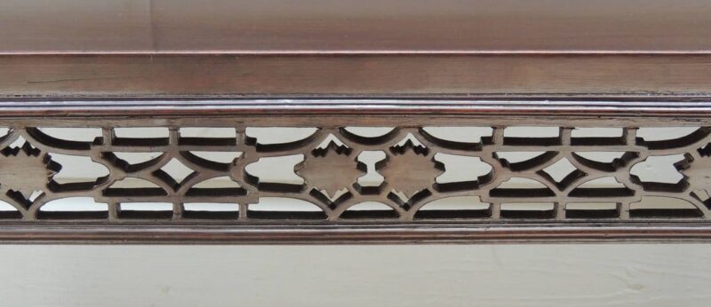 19th Century English Chinese Chippendale Style Mahogany Tea or Silver Table