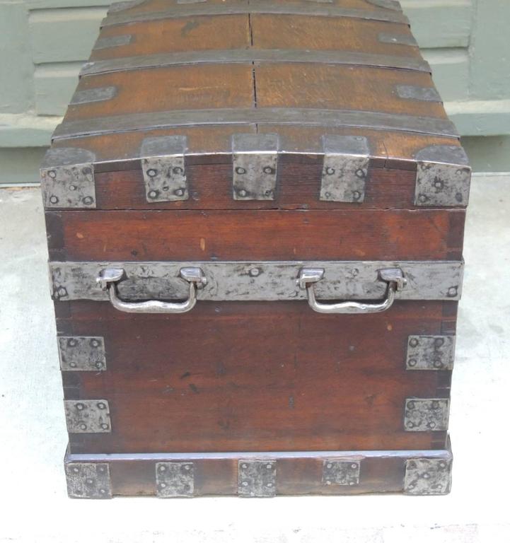 19th Century English Oak Silver Chest with Double Lock