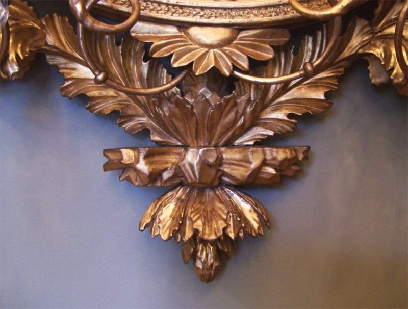 19th Century English Regency Convex Girandole Mirror with Eagle and Dolphin