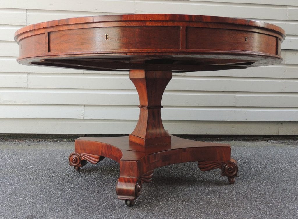 19th Century English Regency Library Table with Writing Slide