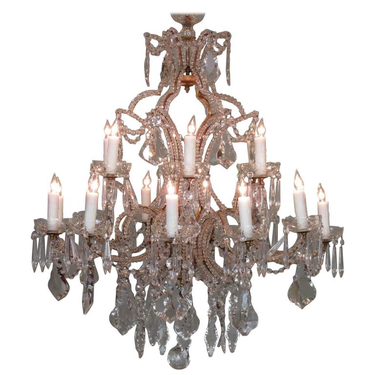 19th Century Italian Piedmont Orientalism Crystal and Gilt Tole Chandelier