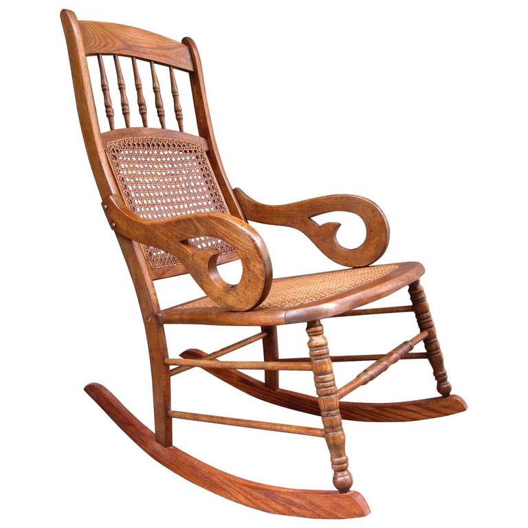 19th Century St. Croix Regency Mahogany and Cane Rocking Chair