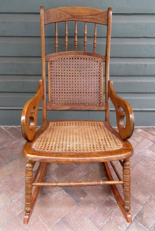 19th Century St. Croix Regency Mahogany and Cane Rocking Chair