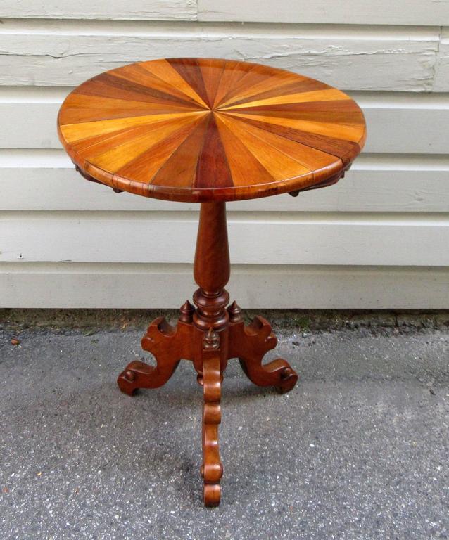 19th Century West Indies Tobagonian Specimen Wood Tripod Table Made for 1885 Exhibition