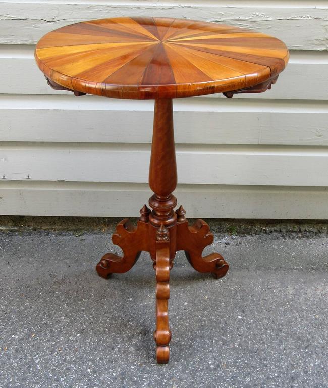 19th Century West Indies Tobagonian Specimen Wood Tripod Table Made for 1885 Exhibition