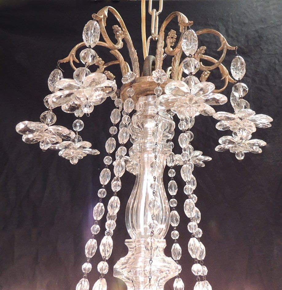 20th Century French Baccarat-Quality and Bronze Doré Chandelier