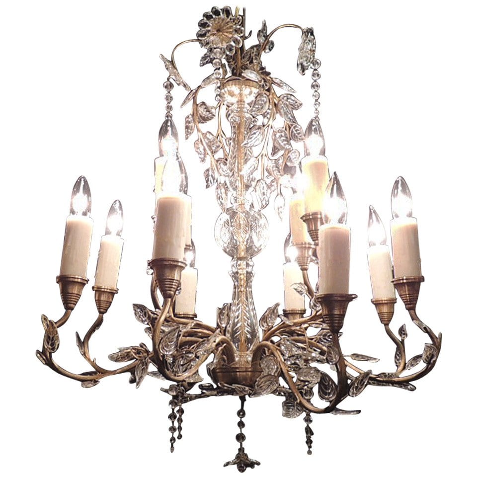 20th Century German Crystal Maison Bagues-style Stamped Chandelier