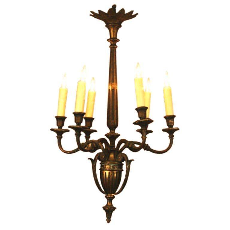 20th Century Italian Adam Style Bronze Chandelier