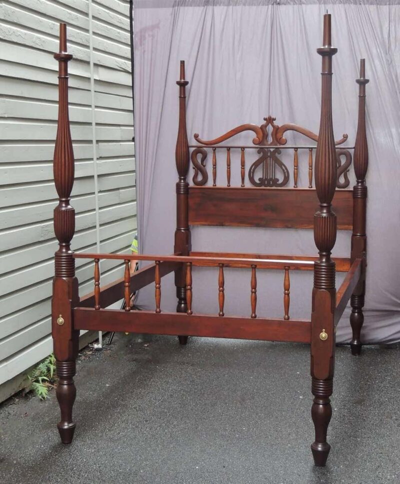 St. Thomas Regency Four Poster Mahogany Queen Bed, 19th C. - Image 2