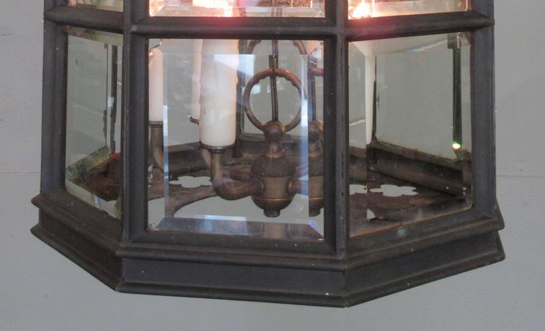 19th Century English Regency Bronze and Glass Lantern