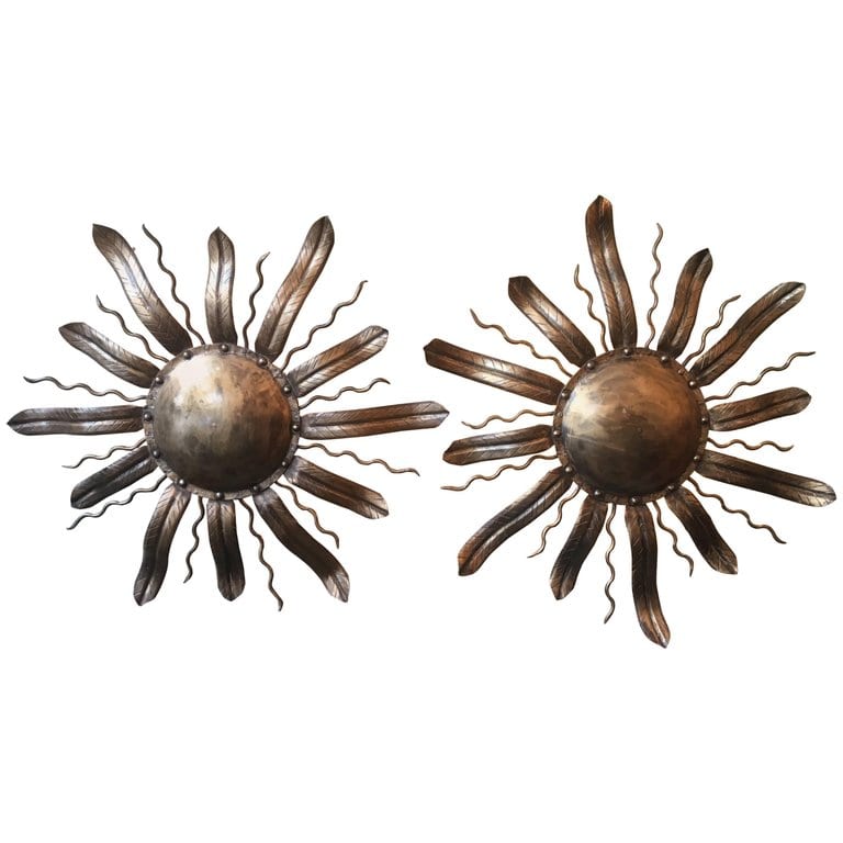 Pair of 20th Century Tole Barcelona Flower Sconces