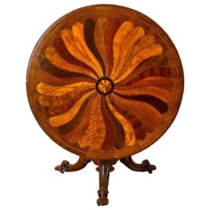 British Ceylon Style Round Tilt-Top Table in The British Ceylon Style, 19th Century