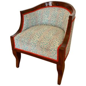 Mahogany German Biedermeier Tub Back Bergére