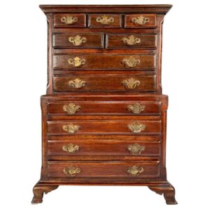 Jamaican 20th Century Miniature Mahogany Chippendale Chest on Chest