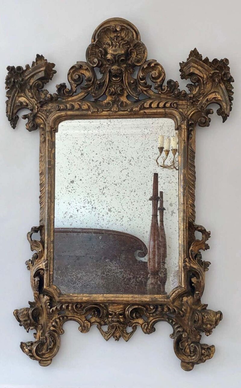 18th Century Carved Giltwood Baroque Italian Mirror - Image 9