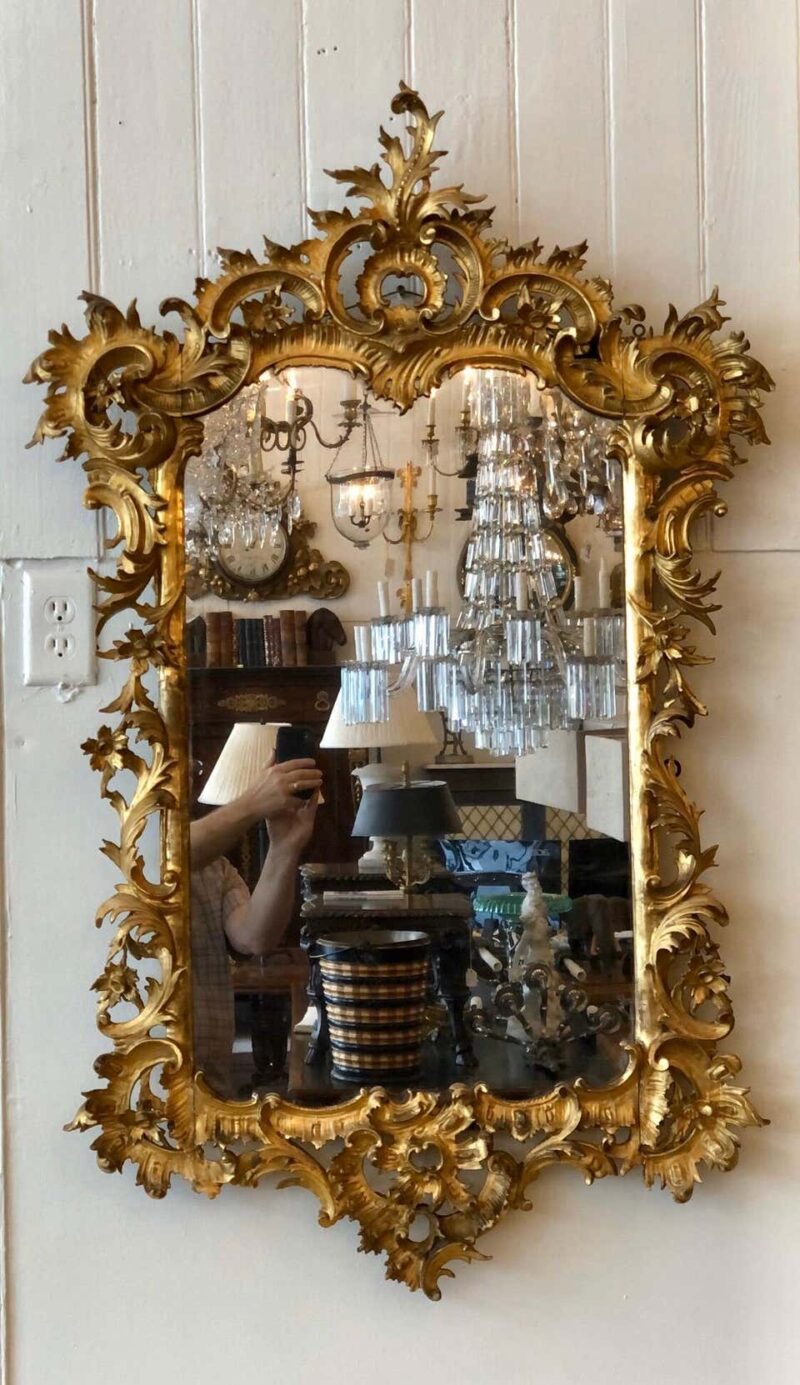 English Chippendale Carved Giltwood Mirror, 18th Century - Image 11