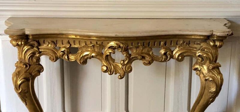 Irish Giltwood Georgian Marble Top Console, Stamped S. TRAHAN - Image 2