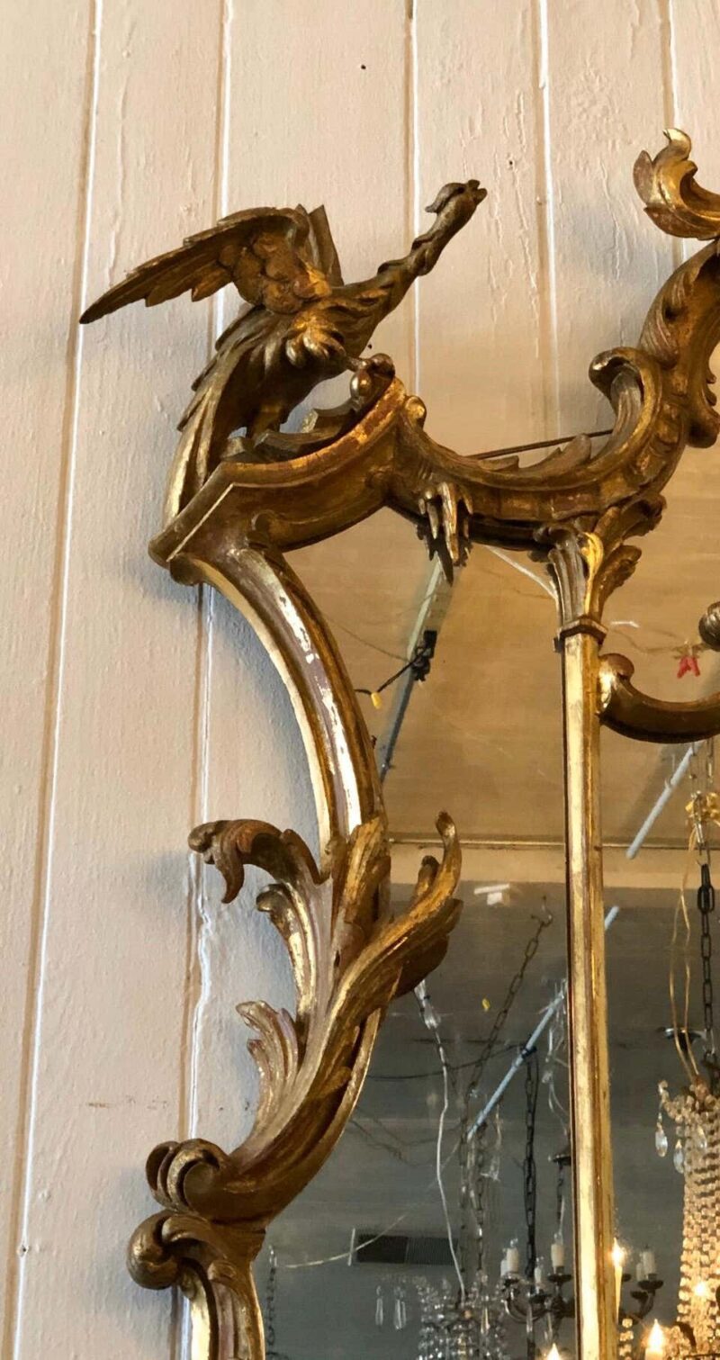 19th Century Chinese Chippendale Overmantel Mirror with HO HO Birds - Image 2