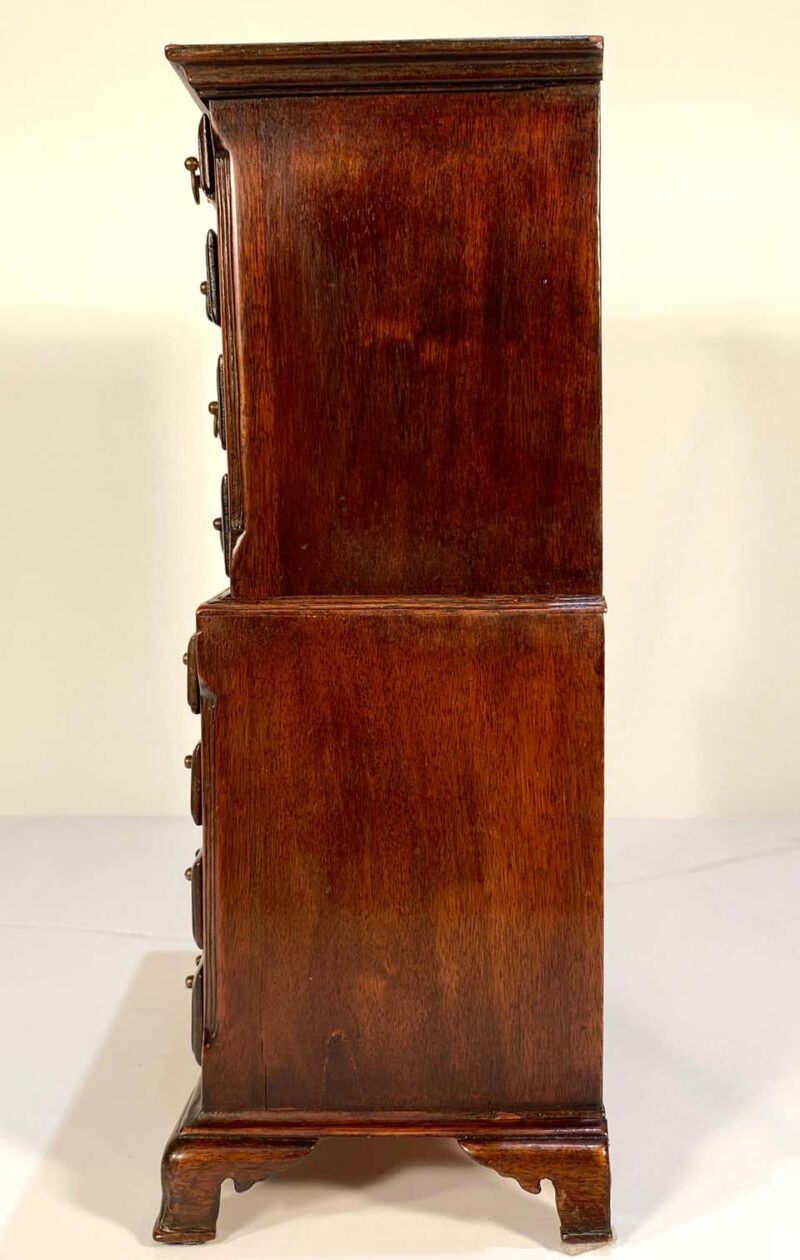 Jamaican 20th Century Miniature Mahogany Chippendale Chest on Chest - Image 3