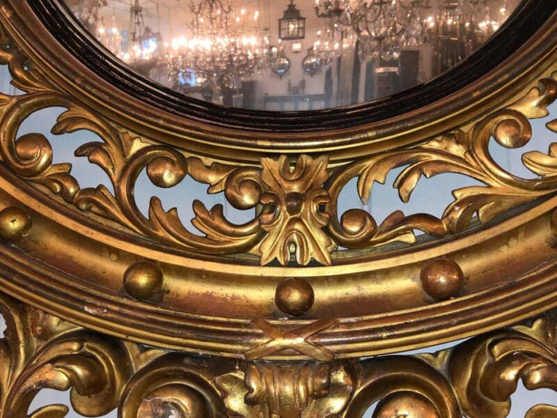English Regency Giltwood Convex Mirror, 19th Century - Image 3