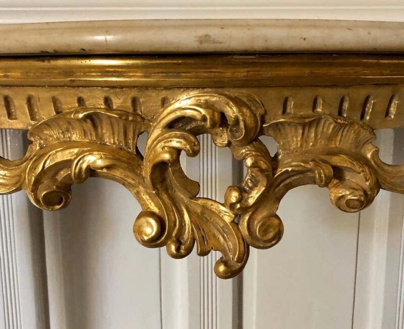 Irish Giltwood Georgian Marble Top Console, Stamped S. TRAHAN - Image 3