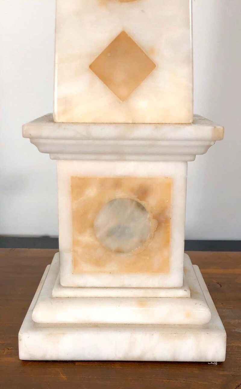 20th Century Grand Tour Design Pair of French Marble Obelisk Lamps - Image 3