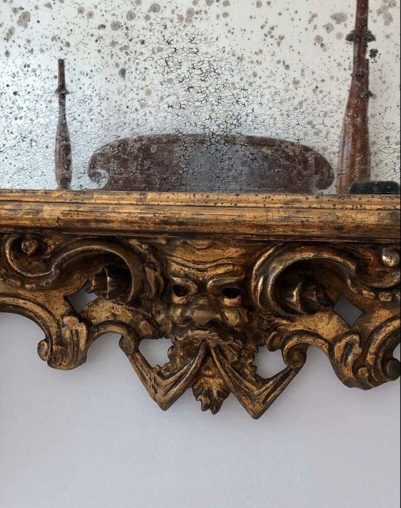 18th Century Carved Giltwood Baroque Italian Mirror - Image 3