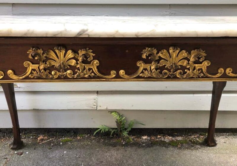 Malahide Castle George II Irish Marble-Top and Mahogany Console / Slab Table - Image 3