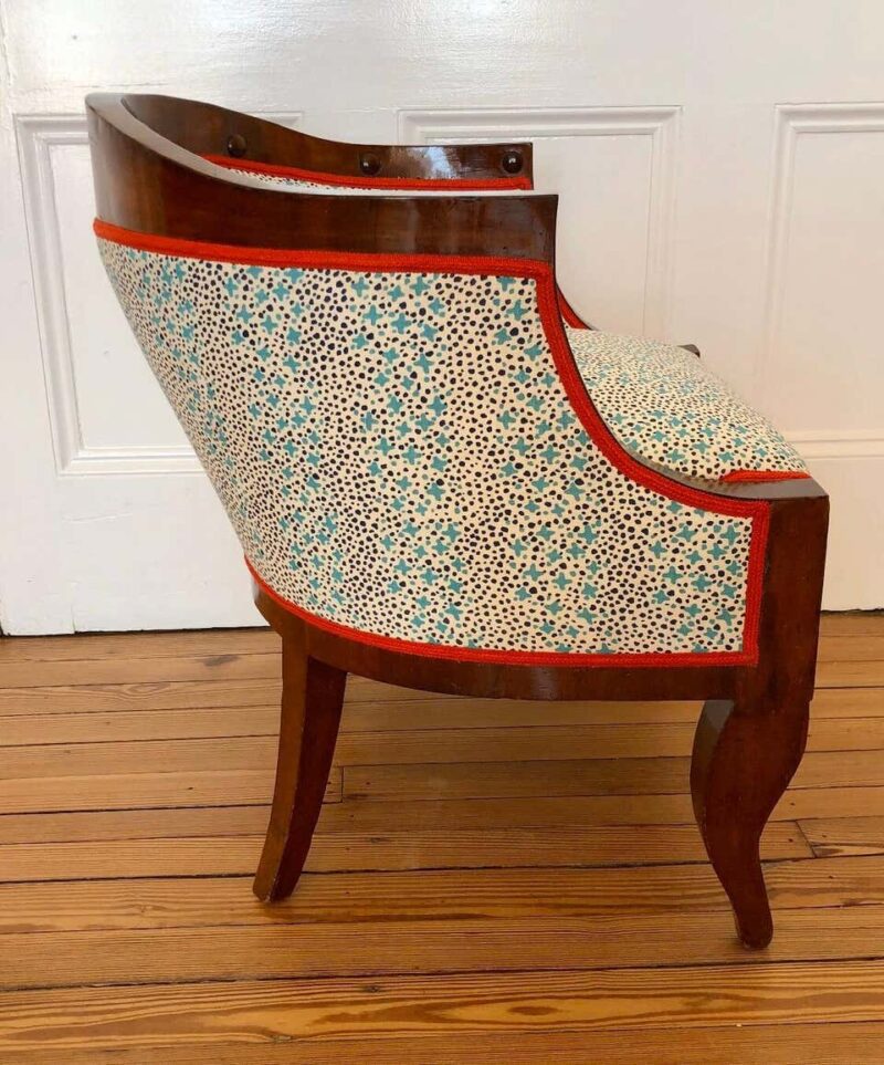 Mahogany German Biedermeier Tub Back Bergére - Image 5