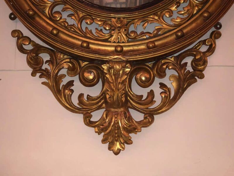 English Regency Giltwood Convex Mirror, 19th Century - Image 4