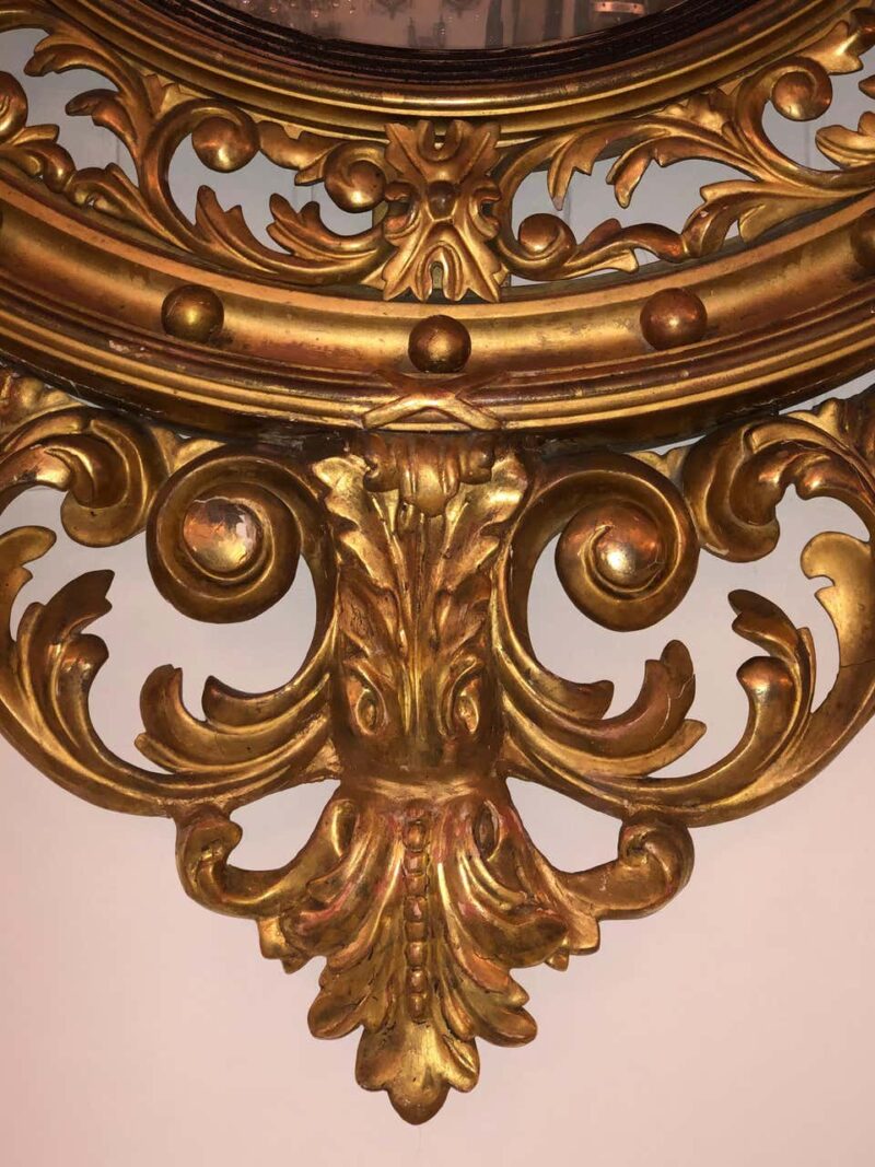 English Regency Giltwood Convex Mirror, 19th Century - Image 5