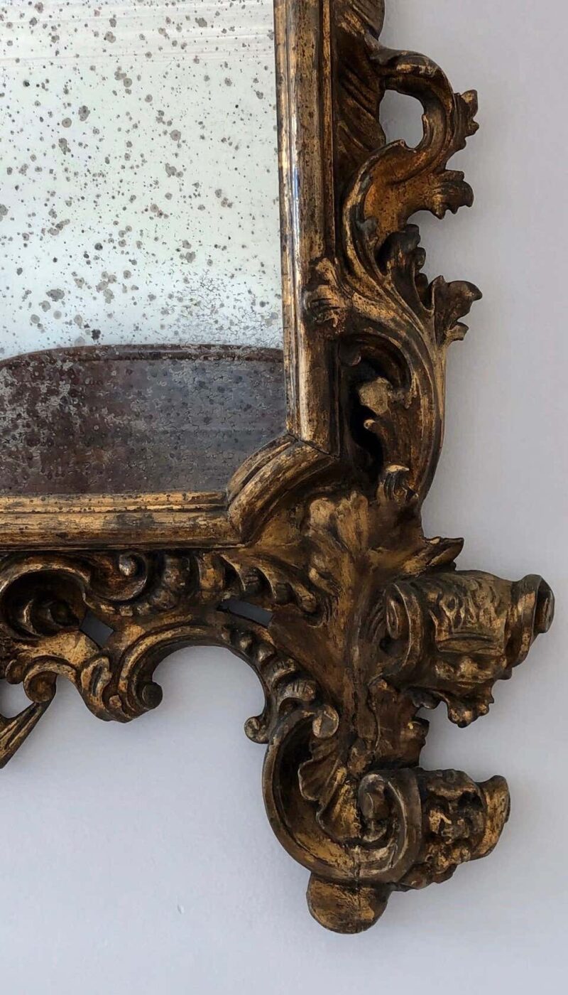 18th Century Carved Giltwood Baroque Italian Mirror - Image 5