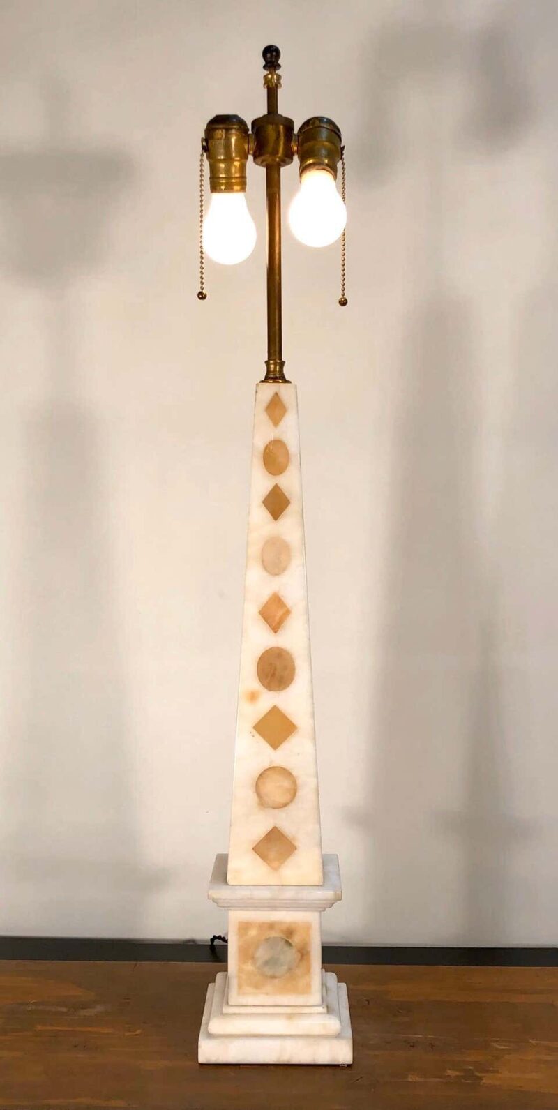 20th Century Grand Tour Design Pair of French Marble Obelisk Lamps - Image 5