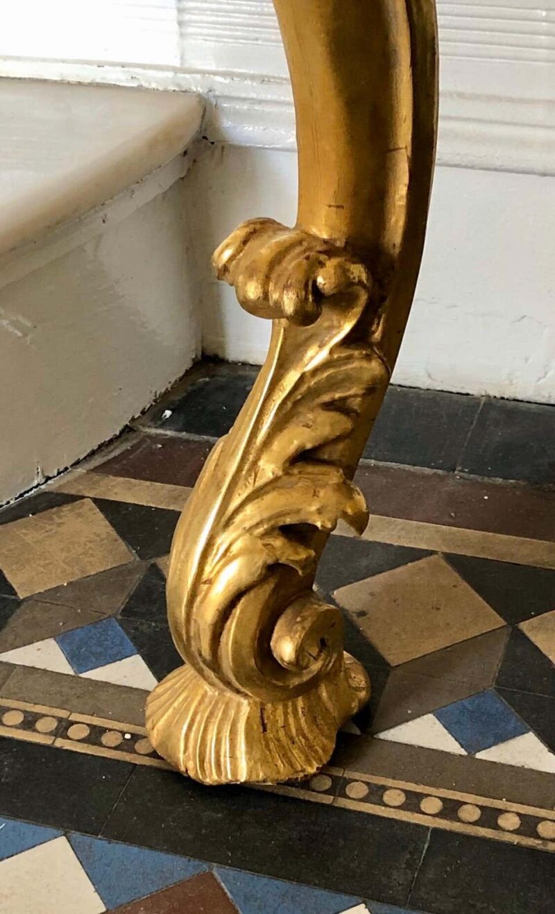 Irish Giltwood Georgian Marble Top Console, Stamped S. TRAHAN - Image 6