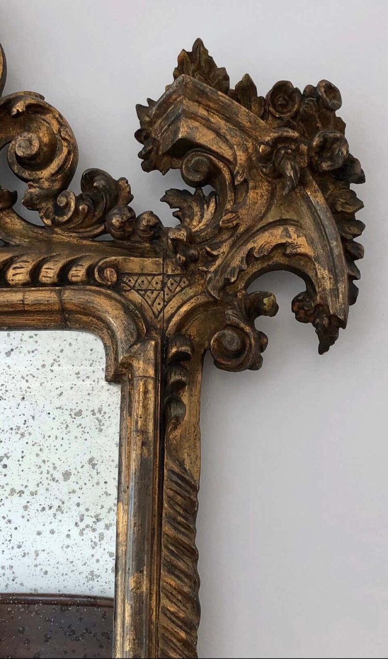 18th Century Carved Giltwood Baroque Italian Mirror - Image 6