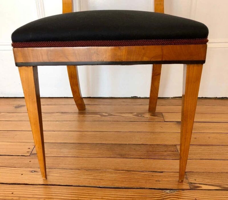 Set of 4 Austrian Scrolled Back Side Chairs with Ebony Inlaid Silhouettes - Image 6