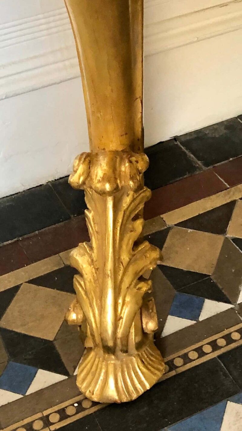 Irish Giltwood Georgian Marble Top Console, Stamped S. TRAHAN - Image 7