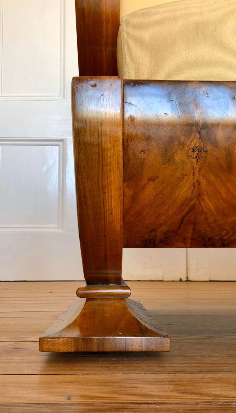 Vienna Biedermeier Sofa with Carved Scalloped Arms - Image 5