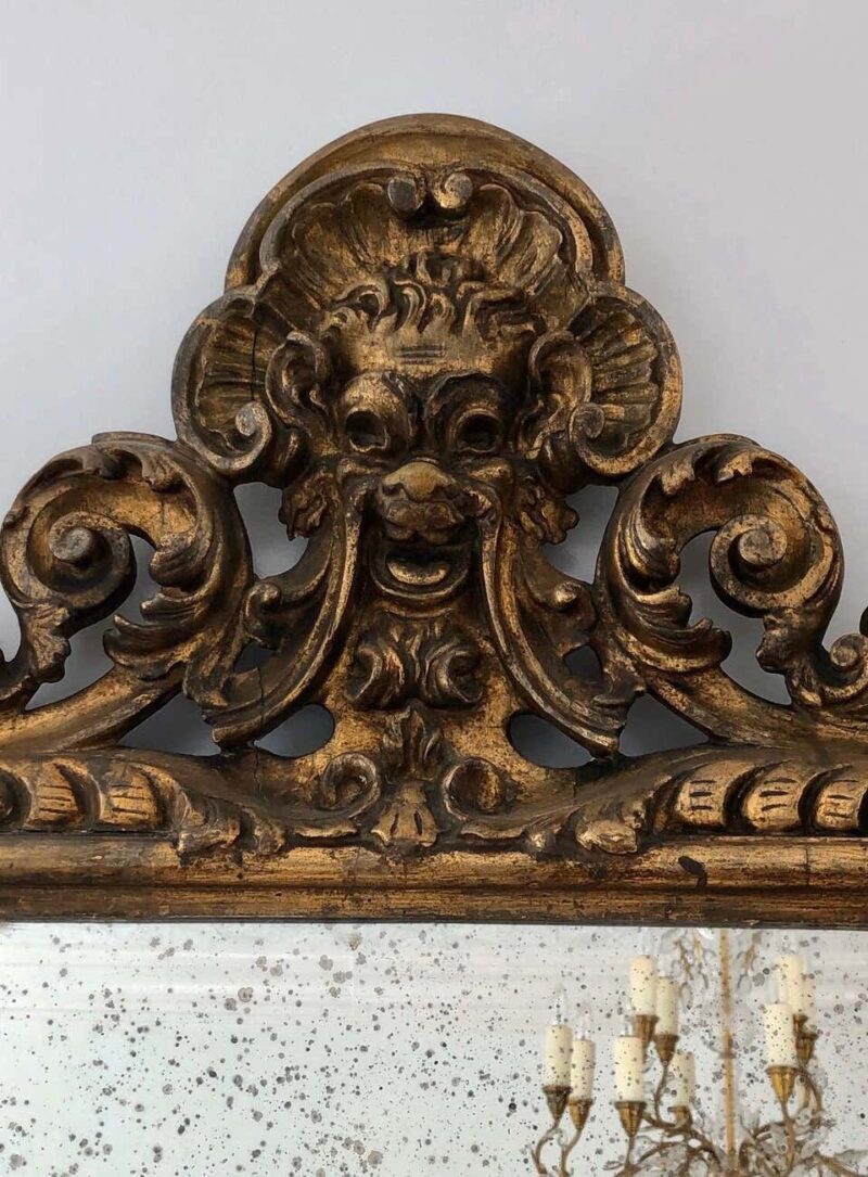 18th Century Carved Giltwood Baroque Italian Mirror - Image 7