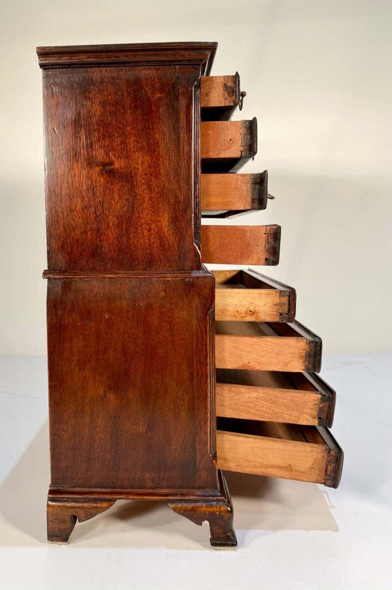 Jamaican 20th Century Miniature Mahogany Chippendale Chest on Chest - Image 7