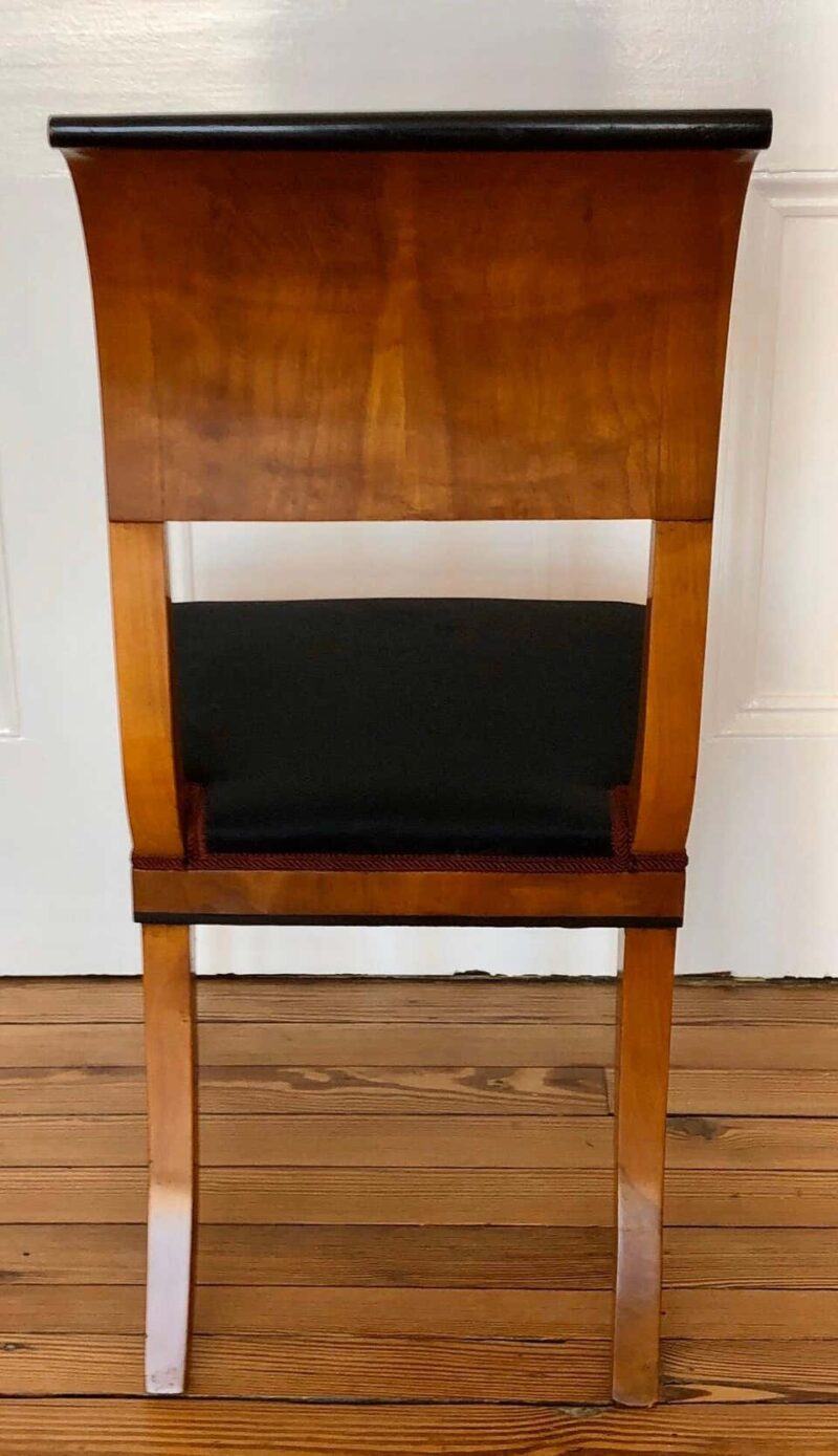 Set of 4 Austrian Scrolled Back Side Chairs with Ebony Inlaid Silhouettes - Image 8