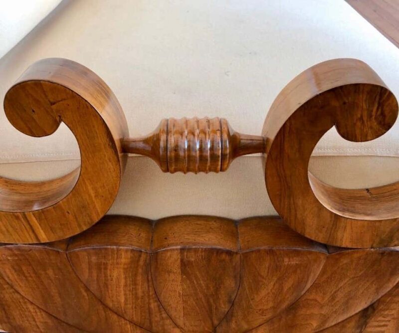 Vienna Biedermeier Sofa with Carved Scalloped Arms - Image 6