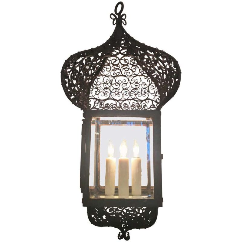 19th Century French Moroccan Iron Lantern